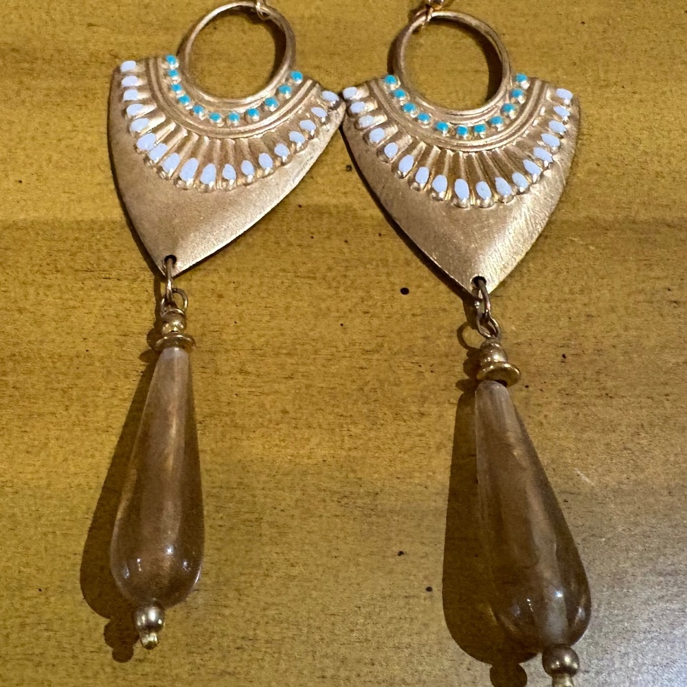 Goldtone Multi Stone Earrings